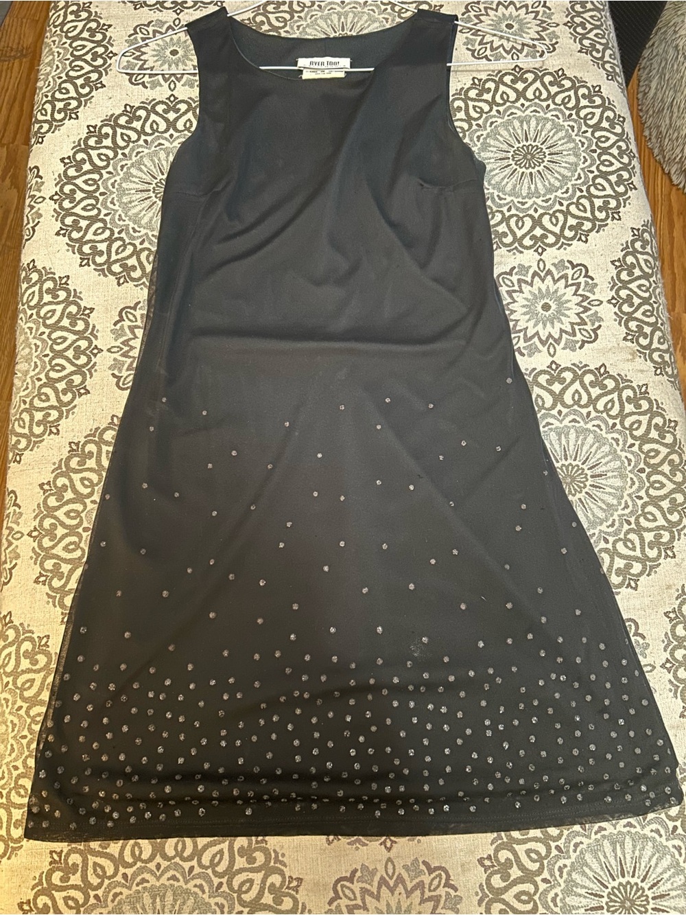 Black Sleeveless Mini Dress with Subtle Stud Detailing
